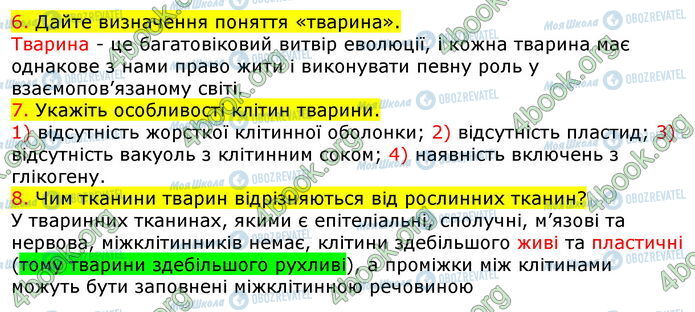 ГДЗ Біологія 7 клас сторінка Стр.22 (6-8)